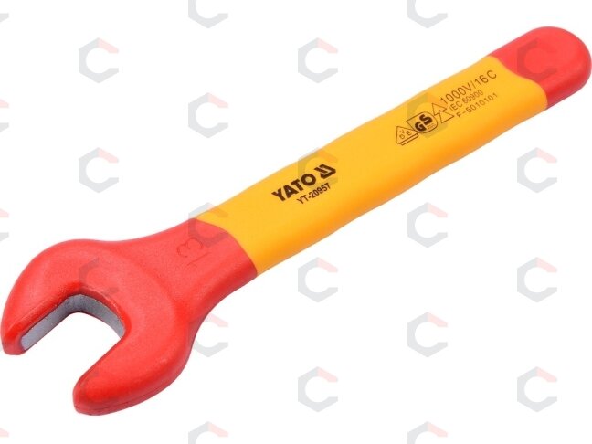 Izoliuotas veržliaraktis elektrikui atviru galu 13mm VDE (YT-20957) Izoliuotas veržliaraktis elektrikui atviru galu 13mm VDE (YT-20957)