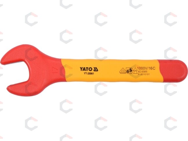 Izoliuotas veržliaraktis elektrikui atviru galu 17mm VDE (YT-20961) 1 Izoliuotas veržliaraktis elektrikui atviru galu 17mm VDE (YT-20961) 1