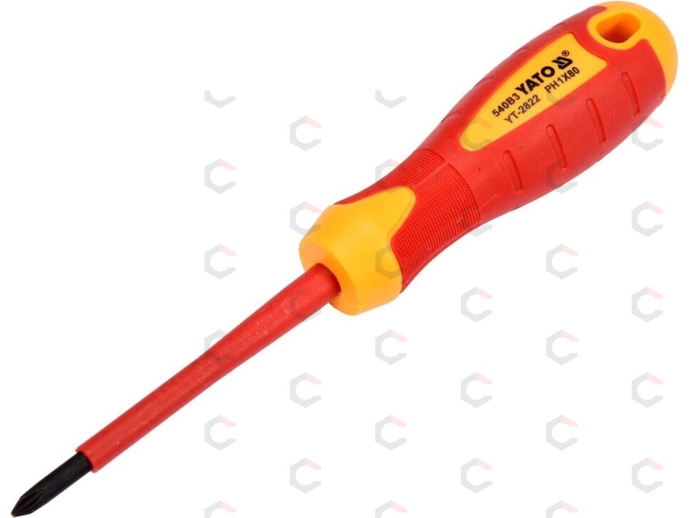 Izoliuotas atsuktuvas elektrikui | 1000V | PH1x80 mm (YT-2822) 1 Izoliuotas atsuktuvas elektrikui | 1000V | PH1x80 mm (YT-2822) 1