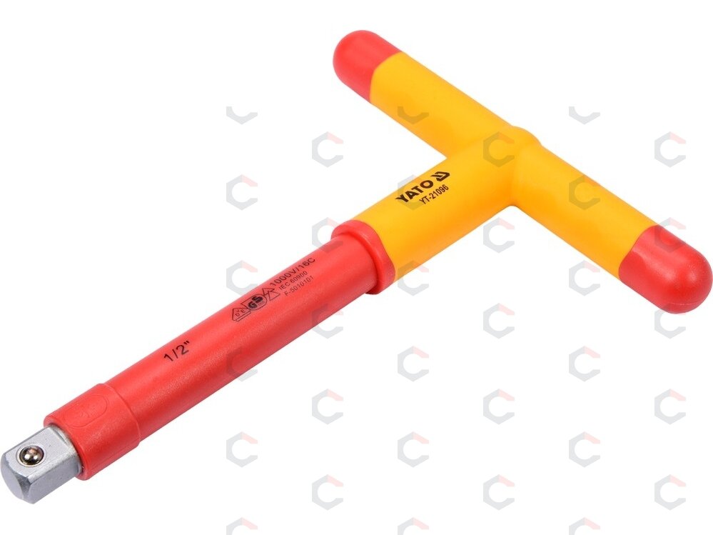 Izoliuota rankena elektrikui T-tipo 200mm, 1/2" VDE (YT-21096) Izoliuota rankena elektrikui T-tipo 200mm, 1/2" VDE (YT-21096)