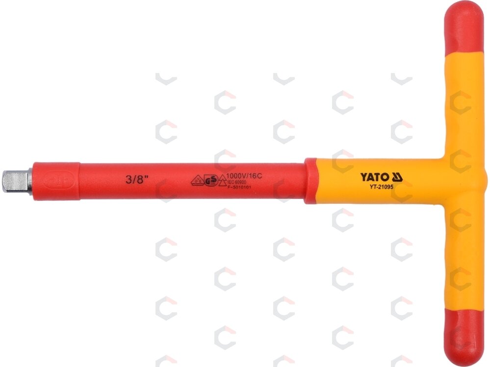 Izoliuota rankena elektrikui T-tipo 200mm, 3/8" VDE (YT-21095) 1 Izoliuota rankena elektrikui T-tipo 200mm, 3/8" VDE (YT-21095) 1