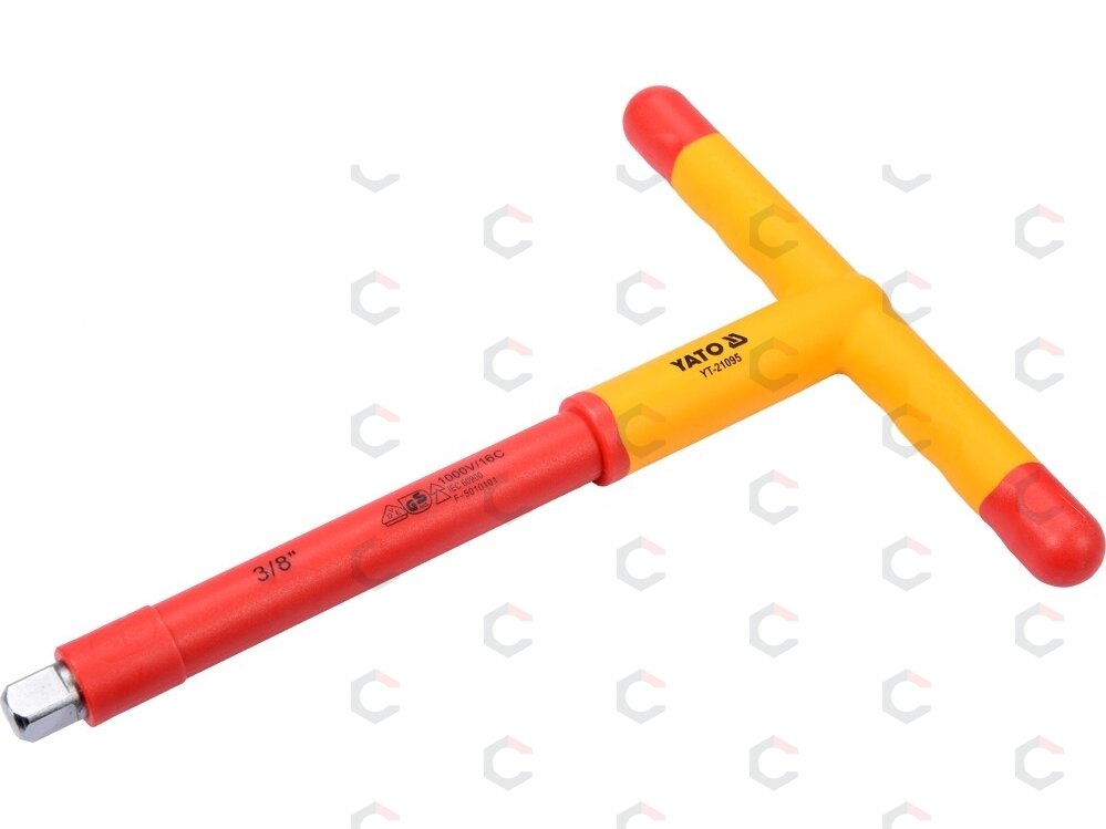 Izoliuota rankena elektrikui T-tipo 200mm, 3/8" VDE (YT-21095) Izoliuota rankena elektrikui T-tipo 200mm, 3/8" VDE (YT-21095)
