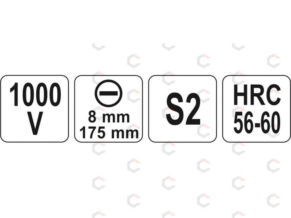 Izoliuotas atsuktuvas elektrikui | 1000V | 8x175 mm (YT-2820) 2 Izoliuotas atsuktuvas elektrikui | 1000V | 8x175 mm (YT-2820) 2