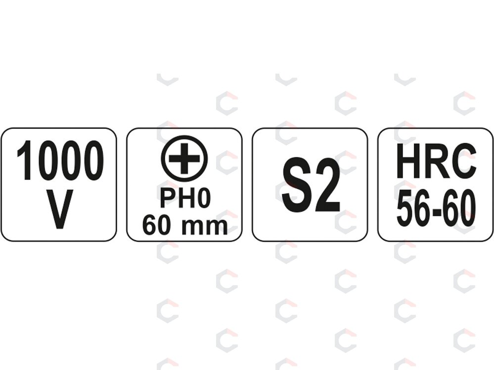 Izoliuotas atsuktuvas elektrikui | 1000V | PH0x60 mm (YT-2821) 2 Izoliuotas atsuktuvas elektrikui | 1000V | PH0x60 mm (YT-2821) 2