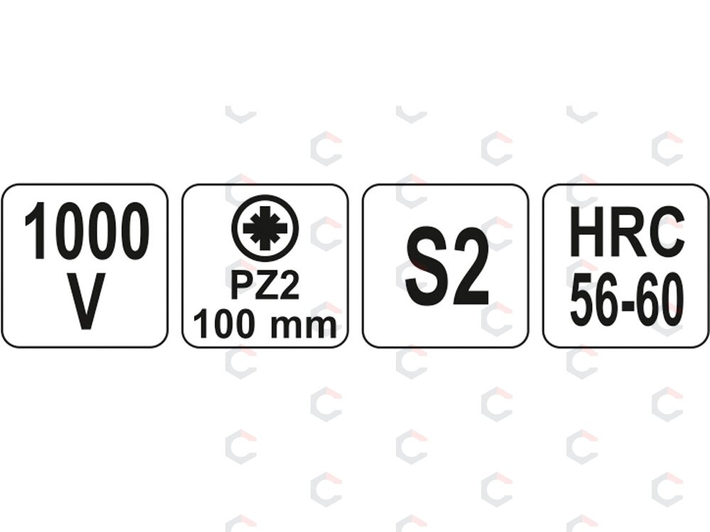 Izoliuotas atsuktuvas elektrikui | 1000V | PZ2x100 mm (YT-2826) 2 Izoliuotas atsuktuvas elektrikui | 1000V | PZ2x100 mm (YT-2826) 2
