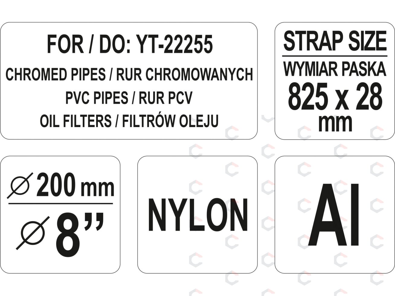 Juosta 825x28 mm YT-22255 raktui (YT-22256) 2 Juosta 825x28 mm YT-22255 raktui (YT-22256) 2