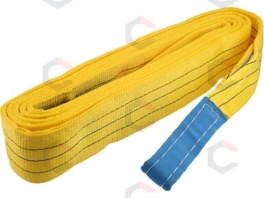 Juostinis diržas / stropas tekstilinis | dvisluoksnis | kilpa | 3t, 6m, 90mm (82282) Juostinis diržas / stropas tekstilinis | dvisluoksnis | kilpa | 3t, 6m, 90mm (82282)