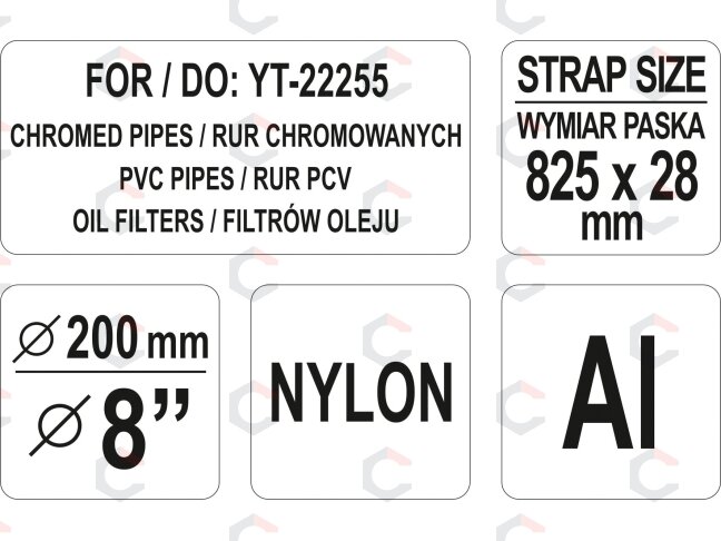 Juosta 825x28 mm YT-22255 raktui (YT-22256) 2 Juosta 825x28 mm YT-22255 raktui (YT-22256) 2
