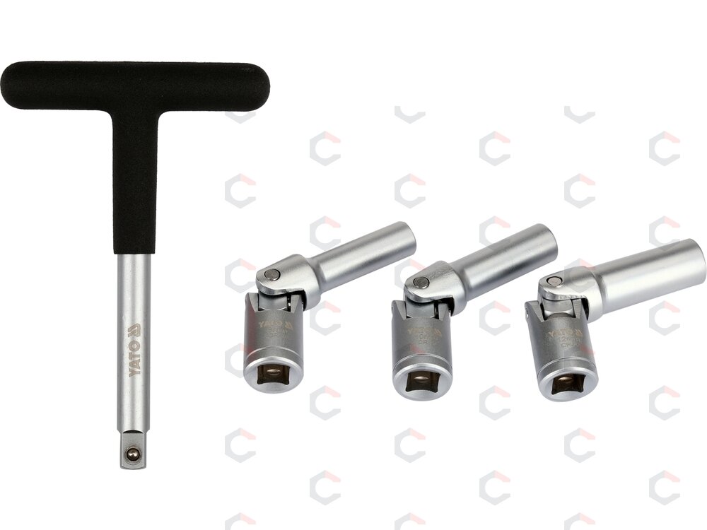 Kaitinimo žvakių galvučių rinkinys – su kardano jungtimis – 3/8", 8–10 mm, 4 vnt (YT-05347) 3 Kaitinimo žvakių galvučių rinkinys – su kardano jungtimis – 3/8", 8–10 mm, 4 vnt (YT-05347) 3