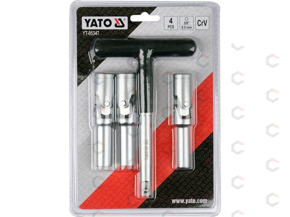 Kaitinimo žvakių galvučių rinkinys – su kardano jungtimis – 3/8", 8–10 mm, 4 vnt (YT-05347) 4 Kaitinimo žvakių galvučių rinkinys – su kardano jungtimis – 3/8", 8–10 mm, 4 vnt (YT-05347) 4