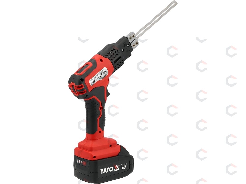 Akumuliatorinis terminis peilis polistirenui | 18 V | 150–200 mm | su 4 Ah akumuliatoriumi ir įkrovikliu (YT-821915) 1 Akumuliatorinis terminis peilis polistirenui | 18 V | 150–200 mm | su 4 Ah akumuliatoriumi ir įkrovikliu (YT-821915) 1