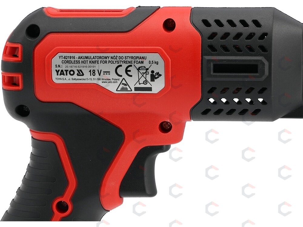 Akumuliatorinis terminis peilis polistirenui | 18 V | 150–200 mm | be akumuliatoriaus ir įkroviklio (YT-821916) 5 Akumuliatorinis terminis peilis polistirenui | 18 V | 150–200 mm | be akumuliatoriaus ir įkroviklio (YT-821916) 5