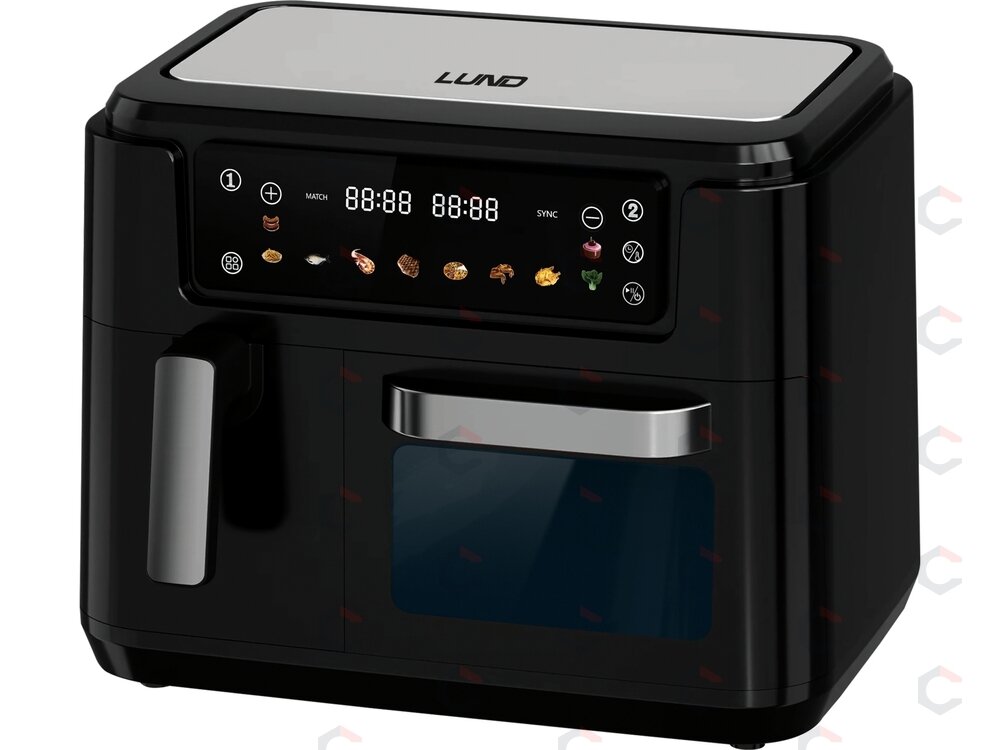 Karšto oro gruzdintuvė dviguba | be aliejaus, juoda | 2400 W, 3.5 L + 7.5 L (67564)
