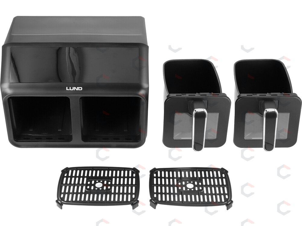 Karšto oro gruzdintuvė dviguba | be aliejaus, LCD valdymas | 4 L + 4 L (67563) 6 Karšto oro gruzdintuvė dviguba | be aliejaus, LCD valdymas | 4 L + 4 L (67563) 6