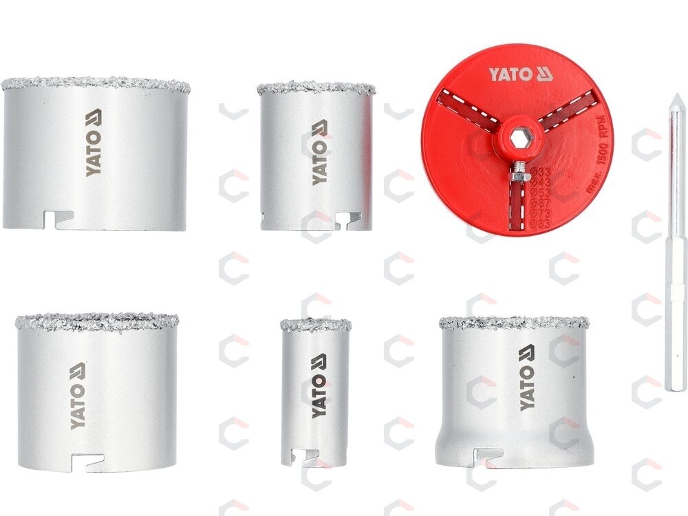 Karūnėlių komplektas | su volframo karbidu | 33–83 mm | 7 vnt. (YT-43920) 4 Karūnėlių komplektas | su volframo karbidu | 33–83 mm | 7 vnt. (YT-43920) 4