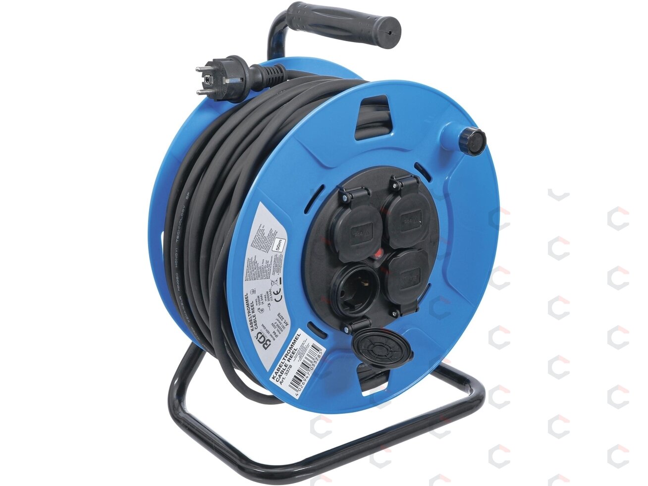 Kabelinė ritė 50 m | 3 x 1,5 mm² | 4 lizdai su sandarinimo dangteliu IP 44 | 3500 W (3378) Kabelinė ritė 50 m | 3 x 1,5 mm² | 4 lizdai su sandarinimo dangteliu IP 44 | 3500 W (3378)