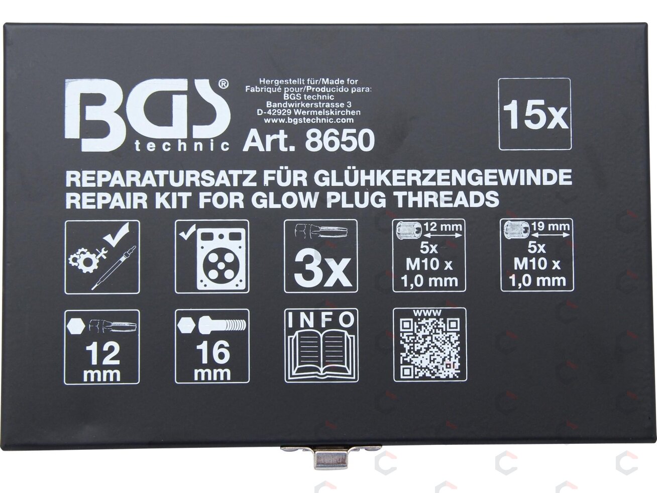 Kaitinimo žvakės sriegio remonto komplektas | M10 x 1.0 (8650) 3 Kaitinimo žvakės sriegio remonto komplektas | M10 x 1.0 (8650) 3