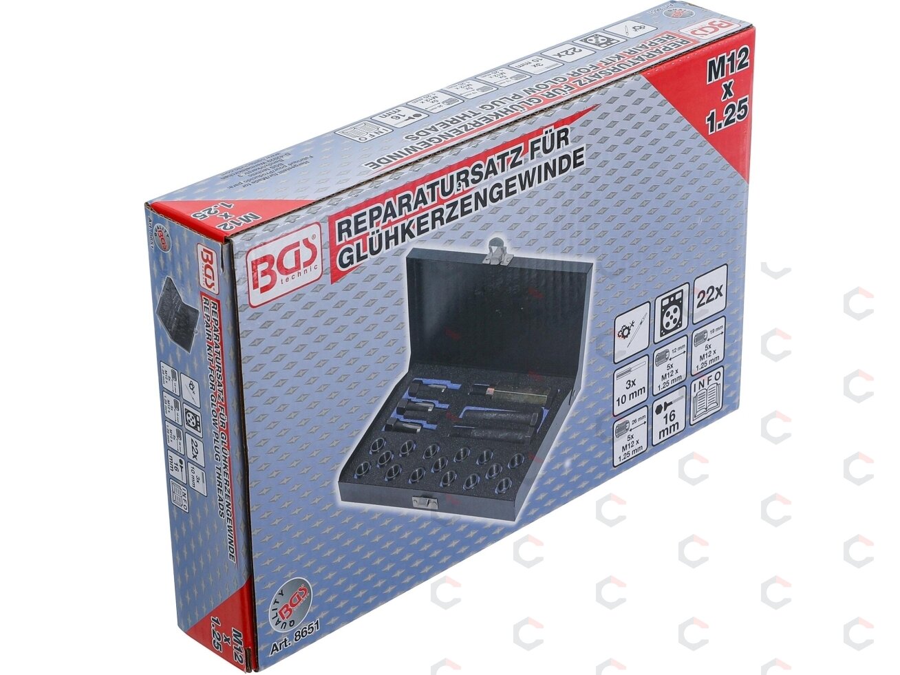 Kaitinimo žvakės sriegio taisymo komplektas | M12 x 1.25 (8651) 5 Kaitinimo žvakės sriegio taisymo komplektas | M12 x 1.25 (8651) 5