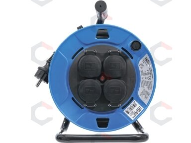 Kabelinė ritė 25 m | 3 x 1,5 mm² | 4 lizdai su sandarinimo dangteliu IP 44 | 3500 W (3375) Kabelinė ritė 25 m | 3 x 1,5 mm² | 4 lizdai su sandarinimo dangteliu IP 44 | 3500 W (3375)