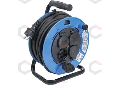Kabelinė ritė 25 m | 3 x 1,5 mm² | 4 lizdai su sandarinimo dangteliu IP 44 | 3500 W (3375) Kabelinė ritė 25 m | 3 x 1,5 mm² | 4 lizdai su sandarinimo dangteliu IP 44 | 3500 W (3375)