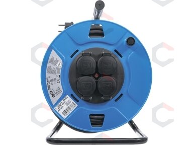 Kabelinė ritė 50 m | 3 x 1,5 mm² | 4 lizdai su sandarinimo dangteliu IP 44 | 3500 W (3378) Kabelinė ritė 50 m | 3 x 1,5 mm² | 4 lizdai su sandarinimo dangteliu IP 44 | 3500 W (3378)