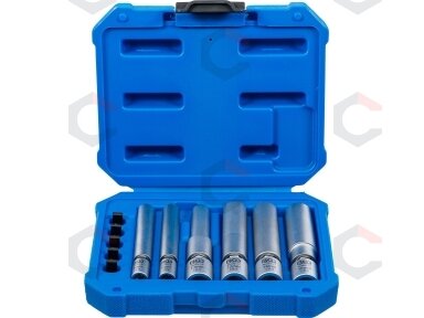 Kaitinimo ir uždegimo žvakių galvučių rinkinys | šarnyrinės | 6,3 mm (1/4") / 10 mm (3/8") | 8 - 9 - 10 - 12 - 14 - 16 mm | 11 vnt. (80000) Kaitinimo ir uždegimo žvakių galvučių rinkinys | šarnyrinės | 6,3 mm (1/4") / 10 mm (3/8") | 8 - 9 - 10 - 12 - 14 - 16 mm | 11 vnt. (80000)