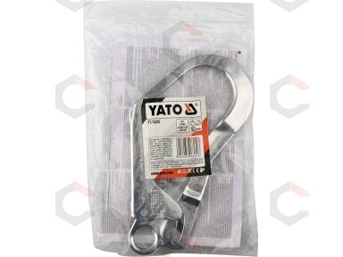 Karabinas fiksuojamas saugos diržams | automatinis užraktas | atsidarymas 52 mm | ilgis 220 mm (YT-74230) Karabinas fiksuojamas saugos diržams | automatinis užraktas | atsidarymas 52 mm | ilgis 220 mm (YT-74230)