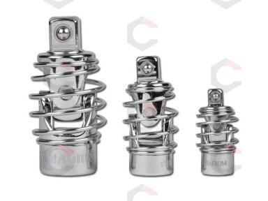 Kardaninių jungčių rinkinys | su spyruokle | 6.3 mm (1/4 ") / 10 mm (3/8") / 12,5 mm (1/2 ") | 3 vnt. (252) Kardaninių jungčių rinkinys | su spyruokle | 6.3 mm (1/4 ") / 10 mm (3/8") / 12,5 mm (1/2 ") | 3 vnt. (252)