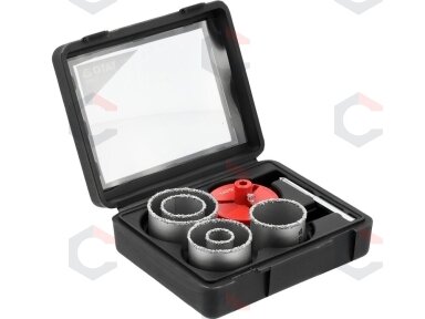 Karūnėlių komplektas | su volframo karbidu | 33–83 mm | 7 vnt. (YT-43920) Karūnėlių komplektas | su volframo karbidu | 33–83 mm | 7 vnt. (YT-43920)