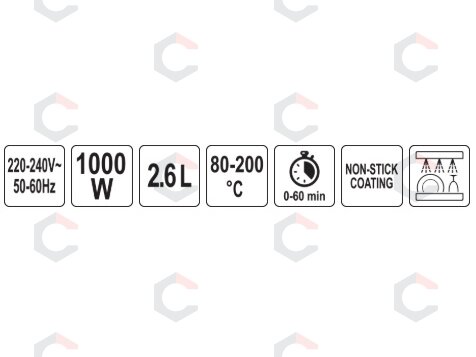 Karšto oro gruzdintuvė | kompaktiška, be aliejaus | 2.6 L, 1000 W (67560) 15 Karšto oro gruzdintuvė | kompaktiška, be aliejaus | 2.6 L, 1000 W (67560) 15