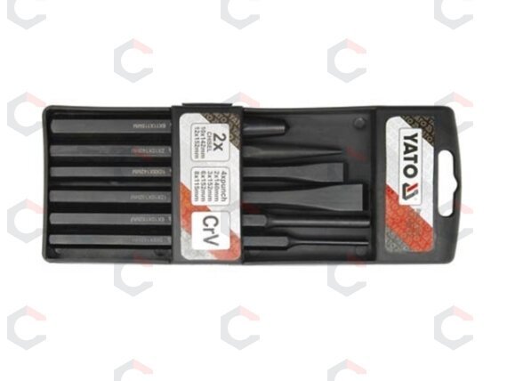 Kaltų / išmušėjų komplektas – 6 vnt (YT-4712) Kaltų / išmušėjų komplektas – 6 vnt (YT-4712)