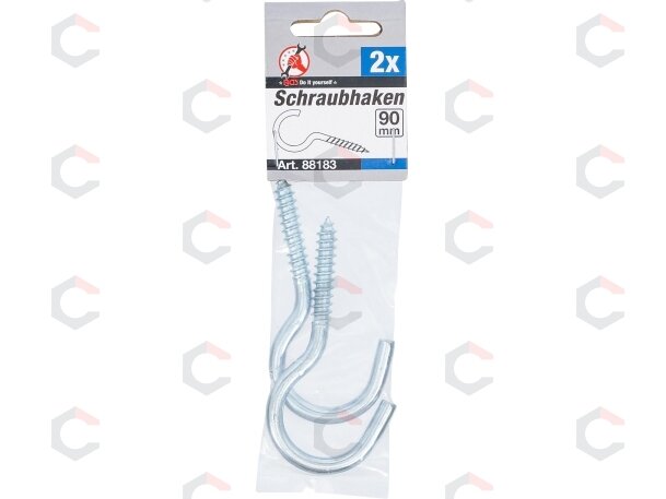 Kabliukai su sriegiu | 90 mm | 2 vnt. (88183) 2 Kabliukai su sriegiu | 90 mm | 2 vnt. (88183) 2