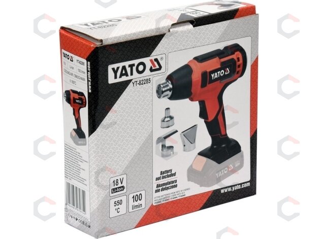 Kaitinimo fenas akumuliatorinis / orpūtė | 18V 550° II greičiai / be akumuliatoriaus (YT-82285) 6 Kaitinimo fenas akumuliatorinis / orpūtė | 18V 550° II greičiai / be akumuliatoriaus (YT-82285) 6