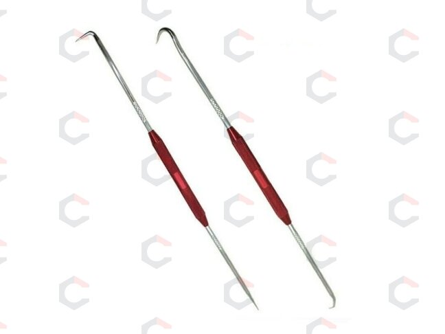 Kabliukų rinkinys | dvipusiai | žiedų / šlangelių / spyruoklių nuėmimui | 220 mm | 2 vnt. (SK32942) Kabliukų rinkinys | dvipusiai | žiedų / šlangelių / spyruoklių nuėmimui | 220 mm | 2 vnt. (SK32942)