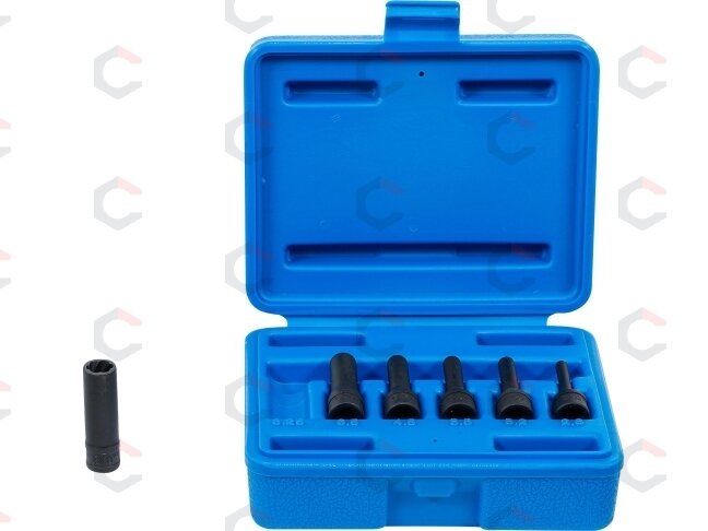 Kaitinimo žvakės elektrodo ištraukimo / išsukimo galvučių rinkinys | 6.3 mm (1/4") | 6 vnt. (5290) 2 Kaitinimo žvakės elektrodo ištraukimo / išsukimo galvučių rinkinys | 6.3 mm (1/4") | 6 vnt. (5290) 2