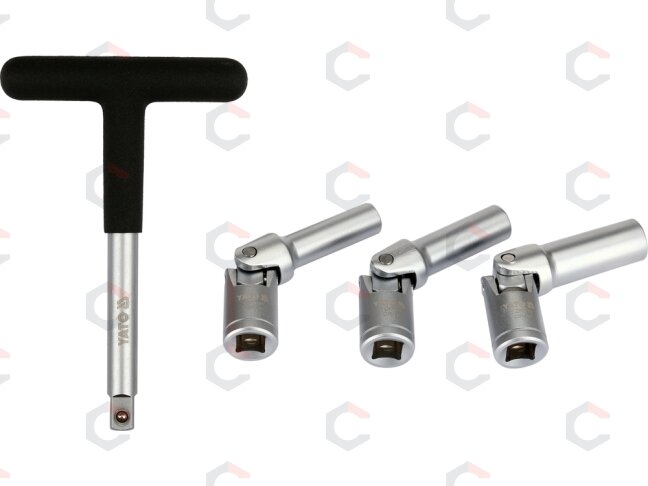 Kaitinimo žvakių galvučių rinkinys – su kardano jungtimis – 3/8", 8–10 mm, 4 vnt (YT-05347) 3 Kaitinimo žvakių galvučių rinkinys – su kardano jungtimis – 3/8", 8–10 mm, 4 vnt (YT-05347) 3