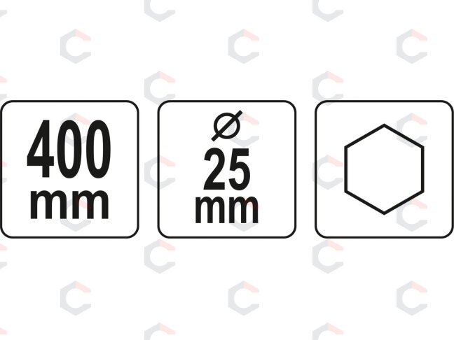 Kaltas įžeminimams HEX 25 mm (YT-47197) 2 Kaltas įžeminimams HEX 25 mm (YT-47197) 2
