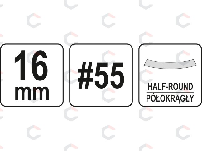 Kaltas medžiui | pusapvalis | 16 mm (YT-62824) 3 Kaltas medžiui | pusapvalis | 16 mm (YT-62824) 3