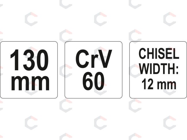 Kaltas plokščias – CrV60, veidrodinis chromas – 125 mm / 12 mm (YT-4693) 2 Kaltas plokščias – CrV60, veidrodinis chromas – 125 mm / 12 mm (YT-4693) 2