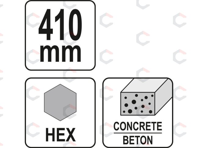 Kaltas smailas aštrus | asfaltui ir betonui | 410 mm / HEX antgalis (YT-47380) 1 Kaltas smailas aštrus | asfaltui ir betonui | 410 mm / HEX antgalis (YT-47380) 1