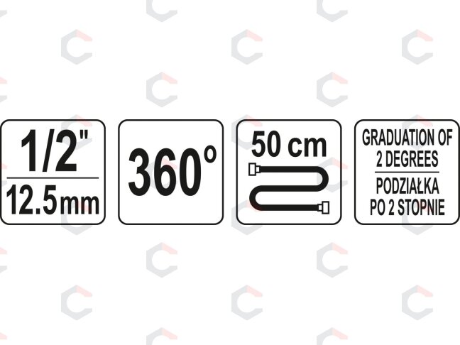 Kampinis matuoklis su spaustuku | 12,5 mm (1/2") (YT-05933) 4