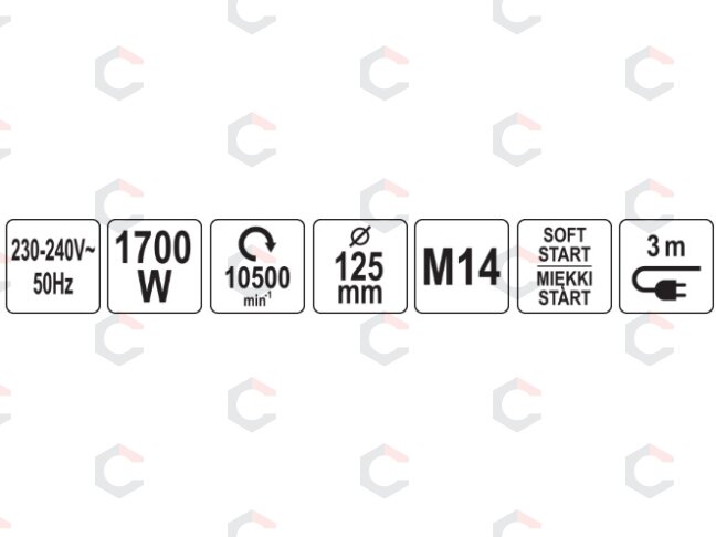 Kampinis šlifuoklis | 1700W | 125 mm (YT-821023) 3 Kampinis šlifuoklis | 1700W | 125 mm (YT-821023) 3