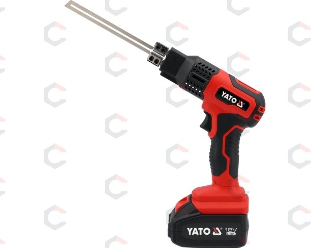 Akumuliatorinis terminis peilis polistirenui | 18 V | 150–200 mm | su 4 Ah akumuliatoriumi ir įkrovikliu (YT-821915) 2 Akumuliatorinis terminis peilis polistirenui | 18 V | 150–200 mm | su 4 Ah akumuliatoriumi ir įkrovikliu (YT-821915) 2