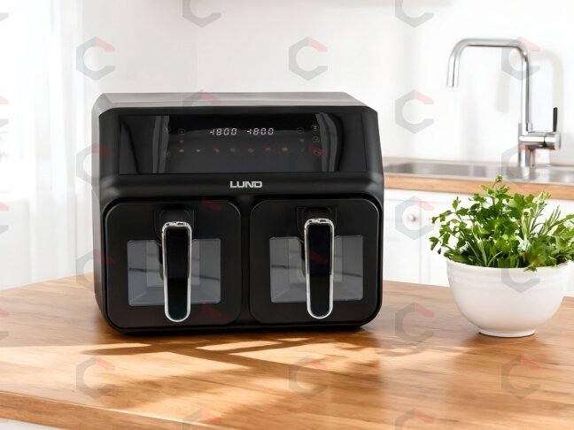 Karšto oro gruzdintuvė dviguba | be aliejaus, LCD valdymas | 4 L + 4 L (67563) 10 Karšto oro gruzdintuvė dviguba | be aliejaus, LCD valdymas | 4 L + 4 L (67563) 10