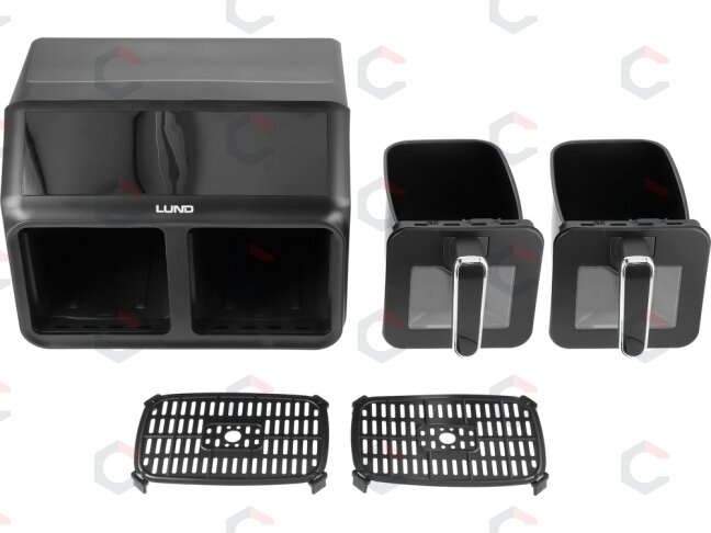 Karšto oro gruzdintuvė dviguba | be aliejaus, LCD valdymas | 4 L + 4 L (67563) 6 Karšto oro gruzdintuvė dviguba | be aliejaus, LCD valdymas | 4 L + 4 L (67563) 6