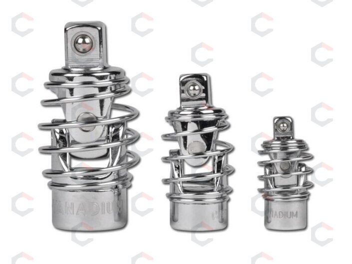 Kardaninių jungčių rinkinys | su spyruokle | 6.3 mm (1/4 ") / 10 mm (3/8") / 12,5 mm (1/2 ") | 3 vnt. (252) Kardaninių jungčių rinkinys | su spyruokle | 6.3 mm (1/4 ") / 10 mm (3/8") / 12,5 mm (1/2 ") | 3 vnt. (252)