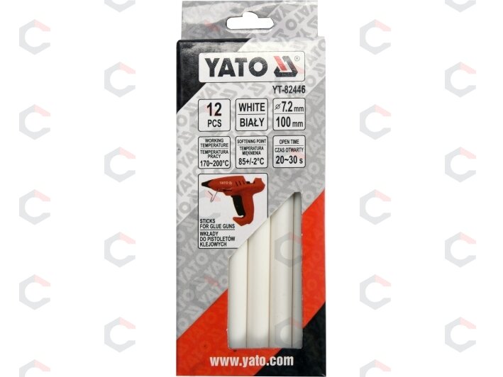 Karštų klijų lazdelės | baltos | 7,2X100 mm | 12 vnt. (YT-82446) 1 Karštų klijų lazdelės | baltos | 7,2X100 mm | 12 vnt. (YT-82446) 1
