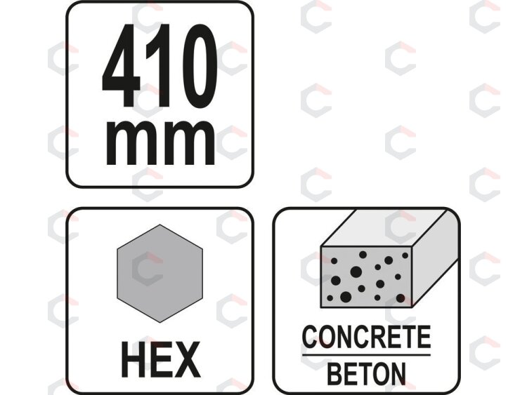 Kaltas smailas aštrus | asfaltui ir betonui | 410 mm / HEX antgalis (YT-47380) 1 Kaltas smailas aštrus | asfaltui ir betonui | 410 mm / HEX antgalis (YT-47380) 1