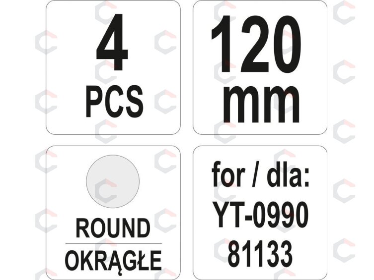 Kaltai pneumatiniams plaktukams | 4 vnt. (YT-09901) 3 Kaltai pneumatiniams plaktukams | 4 vnt. (YT-09901) 3
