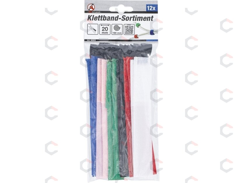 Kabelių raiščių asortimentas (velcro) | 20 x 190 mm | 12 vnt. (80825) 2 Kabelių raiščių asortimentas (velcro) | 20 x 190 mm | 12 vnt. (80825) 2